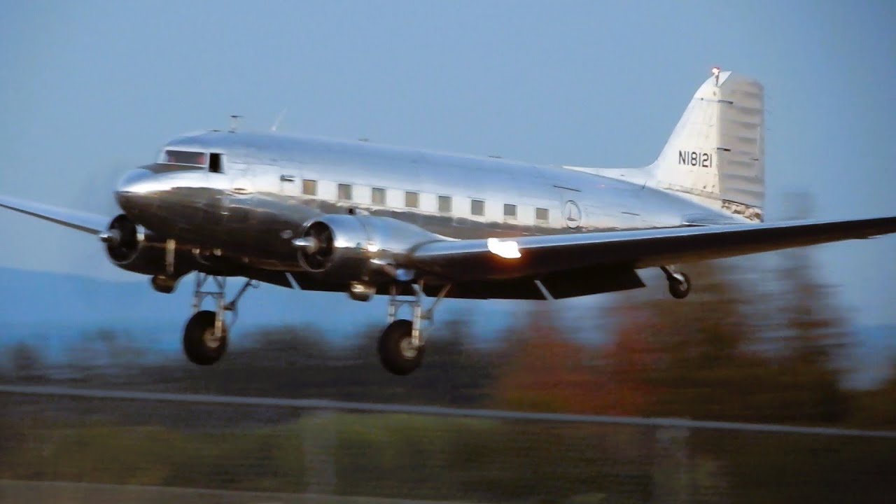 Douglas DC-3 Flames Out Engine TV Show Grimm - Aurora State