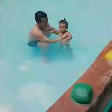 adela swimming for the first time.. 29th.july.2018