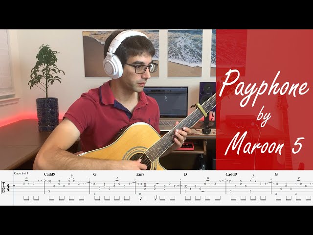 Payphone - Maroon 5 // Fingerstyle Guitar Cover with Tabs class=