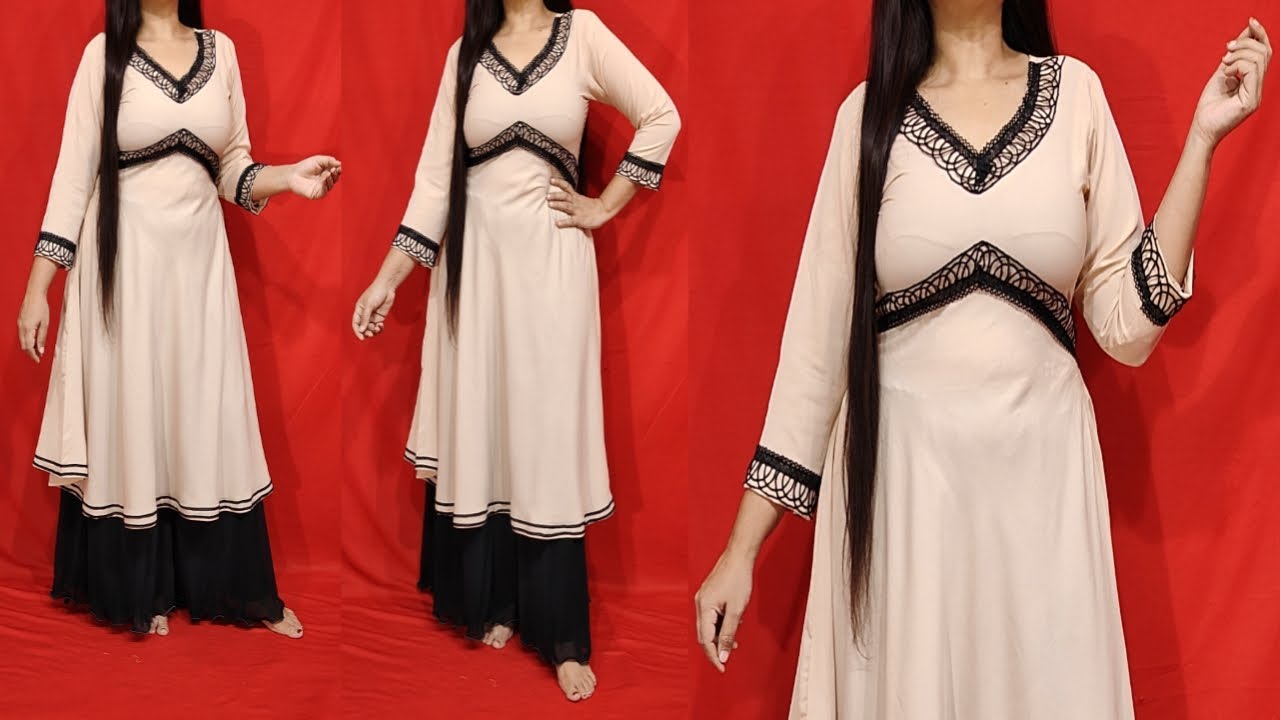 Aliya Cut Umbrella Style Kurti Design Cutting And Stitching/ Readymade Style Kurti Cutting