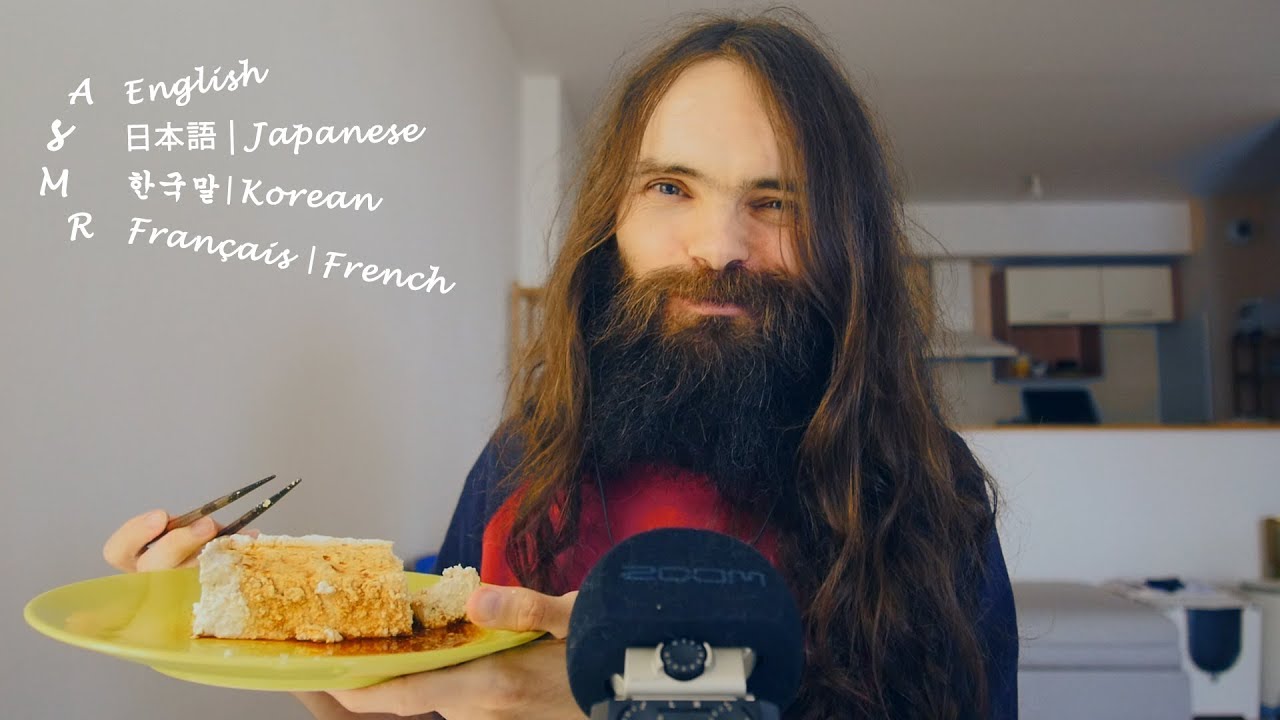 ASMR Making & Eating Tofu while talking in 4 languages (Social Eating Sounds, Mukbang Show)