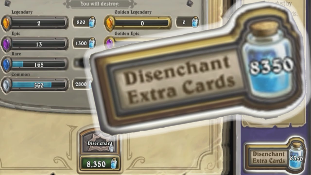 [Hearthstone] DISENCHANTING OVER 8000 DUST! YouTube