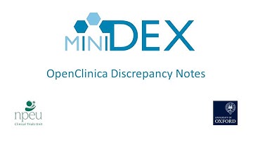 Minidex Training - OpenClinica Discrepancy Notes | NPEU