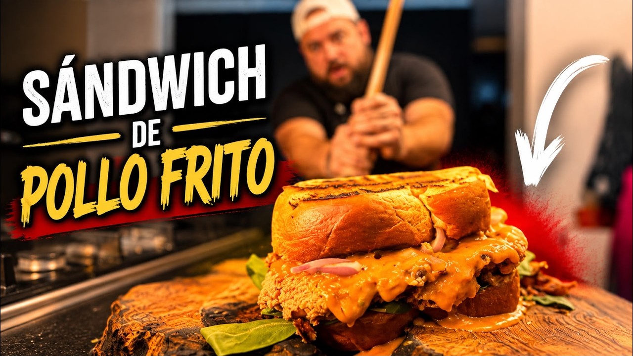 Sándwich de POLLO FRITO🍗Receta FÁCIL Y RÁPIDA.