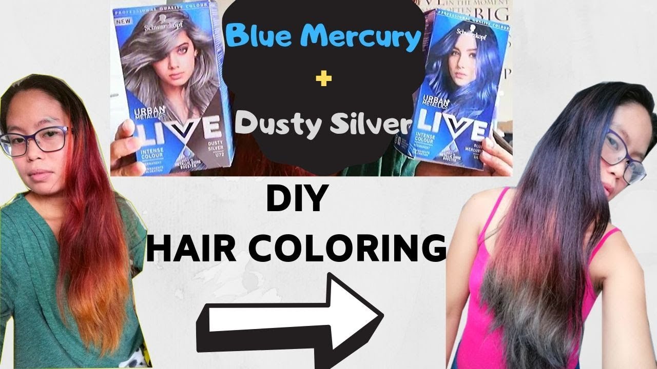 DIY hair color LIVE Blue Mercury & Dustry SIlver 2019 YouTube
