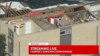 Streaming Live: Chopper 2 surveying storm damage throughout Chicago suburbs