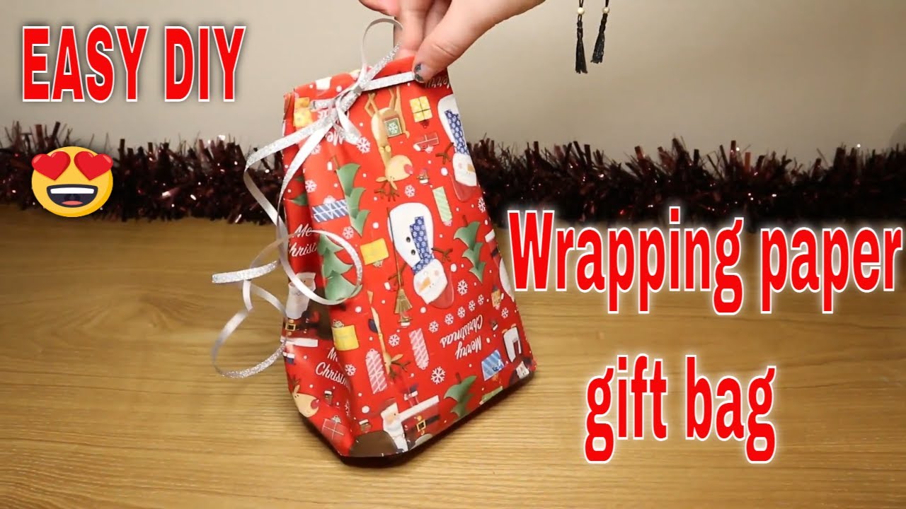 How to make a Gift bag out of wrapping paper 
