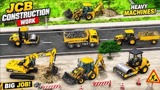 🔥 JCB Construction Gameplay 🚜 | Mini Dumper & Road Roller | JCB Tactor Video Game screenshot 2
