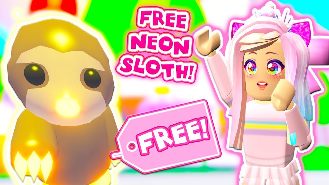 How You Can Get A Free Neon Sloth In Roblox Adopt Me Youtube - how to get a free sloth pet in adopt me roblox adopt me