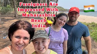 Foreigners are Impressed with the Beauty of Maharashtra Beach India #travelvlog #foreigner #india