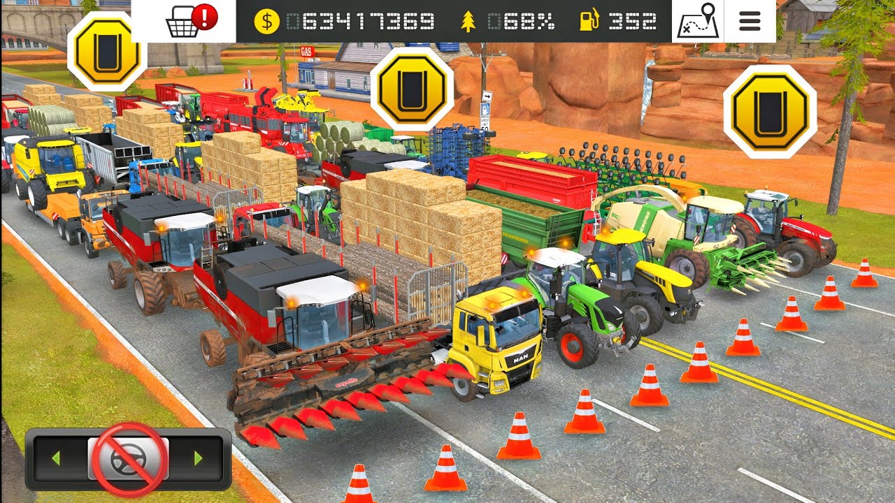 Fs 18 Traffic Jam On Highway Road 😱 ! Fs 18 Delivered Hay Square Bales & Straw | Timelapse #fs18 