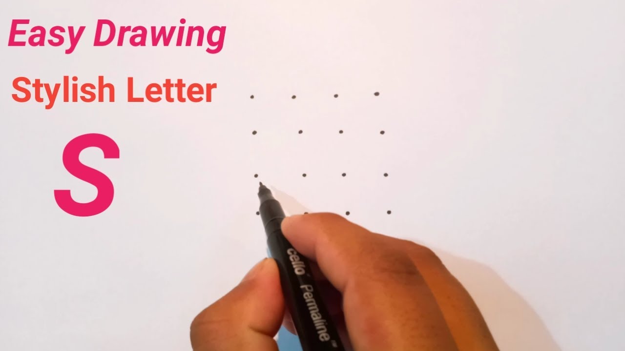 How to Make Stylish S letter With 4×4 Dots Easy How to Draw S letter