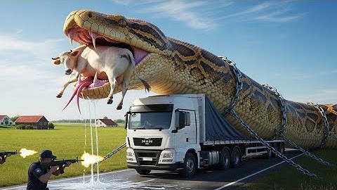 Fearless Rescue Team Confronts Giant Python to Save a Pregnant Cow