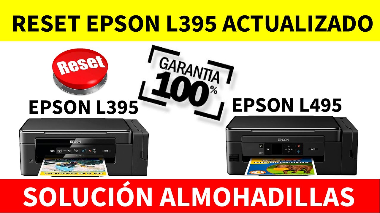Reset Epson Almohadillas L395 - L495 Reset 100% Libre de Virus - YouTube