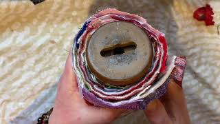 Stitched Scroll  and other projects #embroidery  #slowstitch #embroidery  #hansewing #stitchedheart