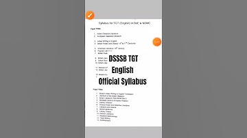 DSSSB 2024 TGT English Official Syllabus #dsssbsyllabus  #dsssb Dsssb tgt english syllabus 2024