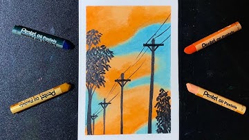 cách vẽ tranh phong cảnh bằng MÀU SÁP DẦU đơn giản mà đẹp cho người mới bắt đầu