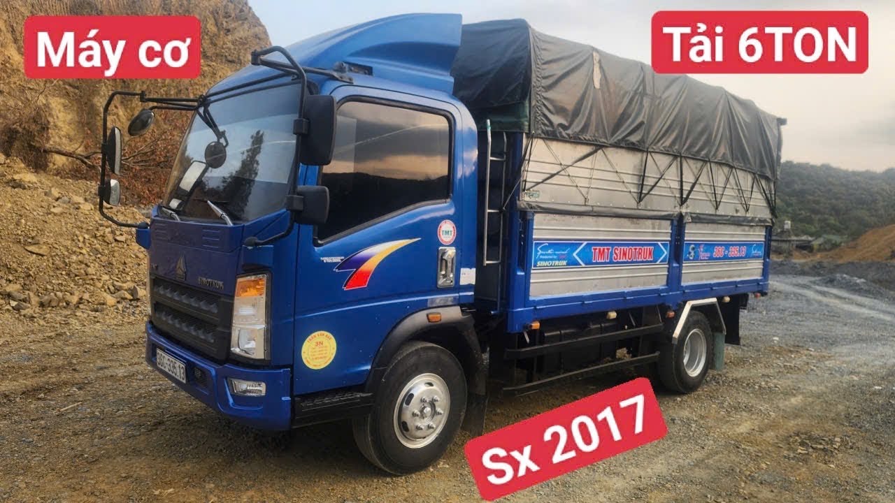 TMT SINOTRUK TẢI 6TON MÁY CƠ SX 2017 MÁY GẦM TỐT THÙNG 4M2 PHANH HƠI LOCKÊ 0986844367-0986700999 