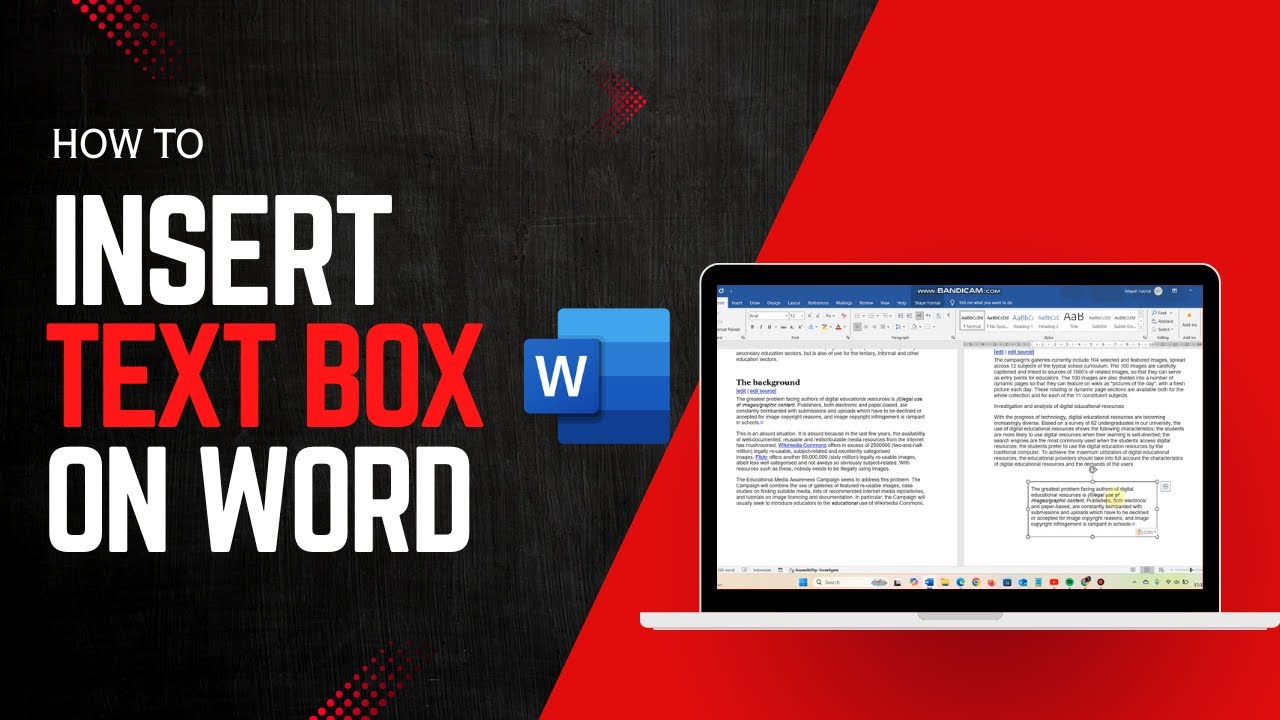 How to Add Text Box on Word - YouTube