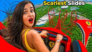 Fastest RIDES Challenge in Ferrari World😲