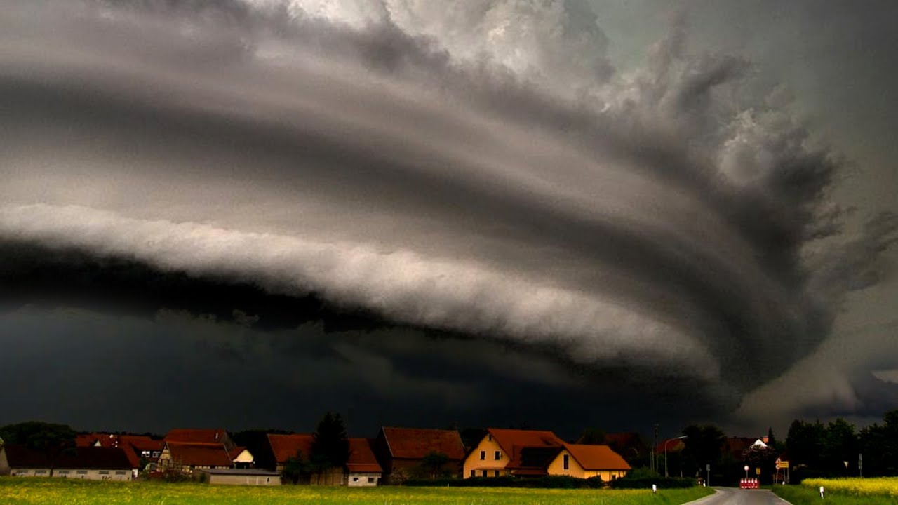 Huge Black Clouds, Hail and Stormy Weather in Poland