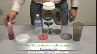 Peat Sorb cleans spills on water