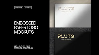 Full Embossed Paper Logo Mockups Pack Download News