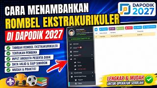 HOW TO ADD EXTRACURRICULAR CLASS GROUPS IN DAPODIK 2027