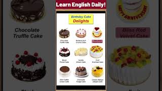 Types of cakes in English.#englishvocabularylearner