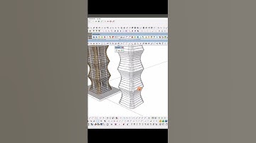 #shorts  FACHADA ONDULADA en edificio - Sketchup 3d