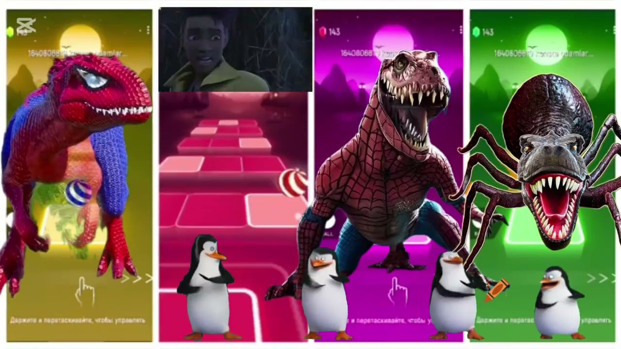 Jurassic World Godzilla 🆚Batman Spinasourus🆚 Dinosaur 🆚 Tyranosaurus🆚Dinosaur spider