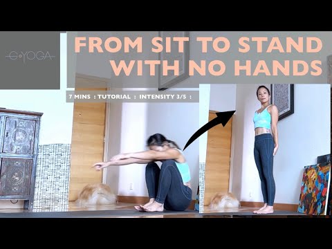 7 MINS : FROM SIT TO STAND WITH NO HANDS :  INTENSITY 3 / 5 : G. YOGA by greta lai