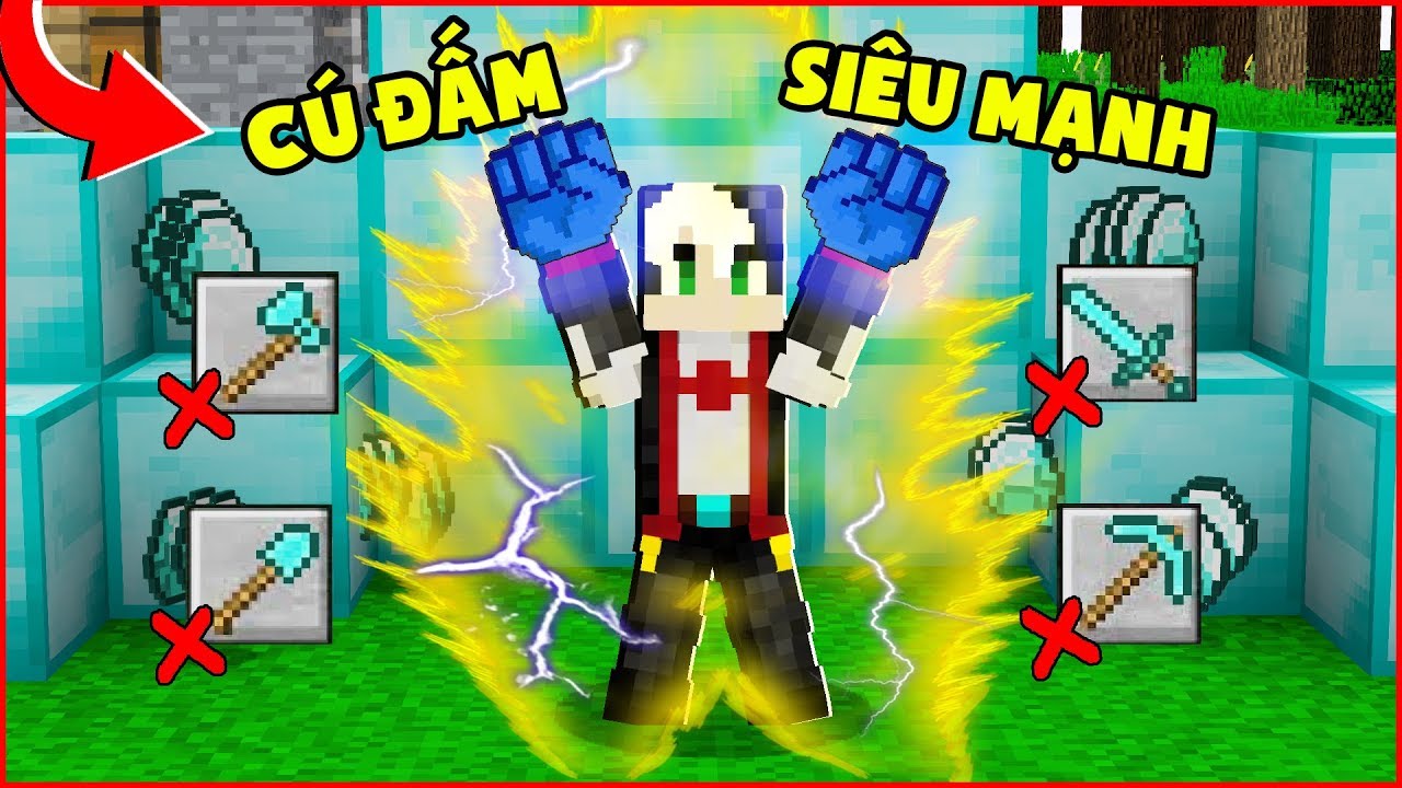 NẾU REDHOOD SỞ HỮU NẮM ĐẤM SIÊU MẠNH CÓ THỂ THAY THẾ TẤT CẢ VŨ KHÍ TRONG MINECRAFT*Thử Thách Redhood red hood bedwar