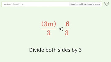 Solving Linear Inequalities: 3m-8 is Smaller Than -2