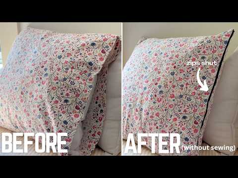 How to Add a Zipper to a Pillowcase Without Sewing | Easy No-Sew DIY Pillow Tutorial