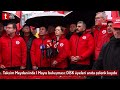 Taksim Meydanı'nda 1 Mayıs buluşması: DİSK üyeleri anıta çelenk koydu