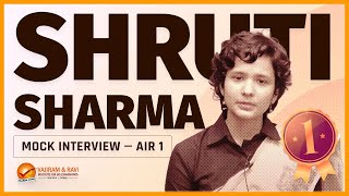 Shruti Sharma AIR 01 Interview | UPSC CSE 2021 IAS | Vajiram & Ravi | Answer Copy