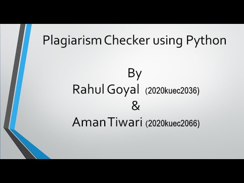 plagiarism checker using python - YouTube