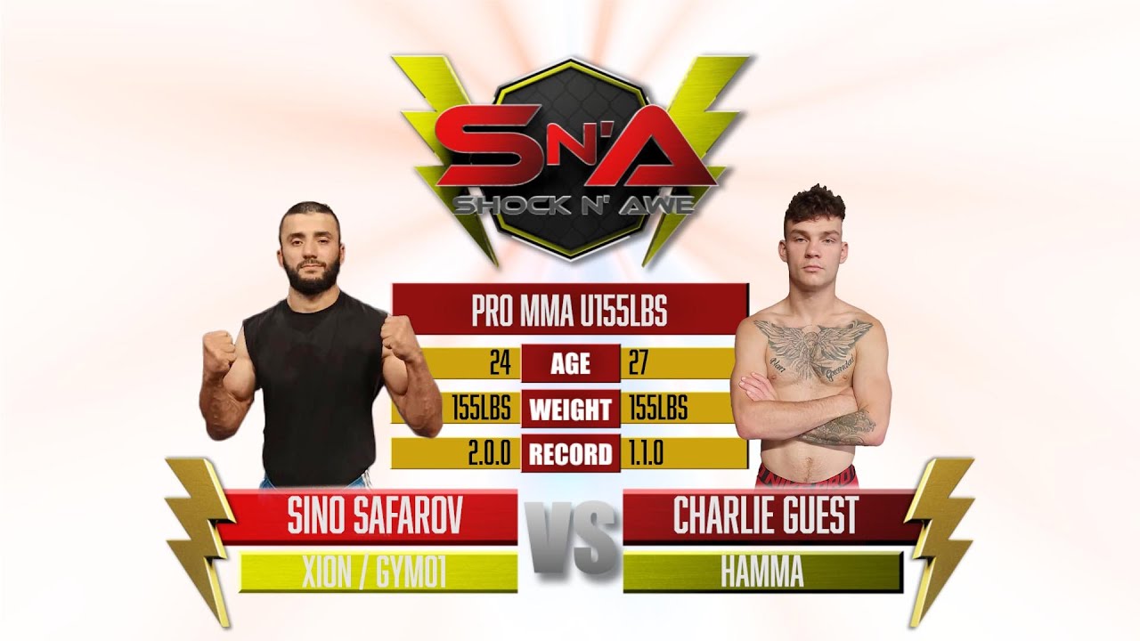 Shock N Awe 35 - Sino Safarov vs Charlie Guest - Lightweight Pro MMA 155lbs
