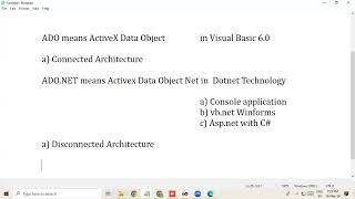 #ado and #ado.net difference #vb.net and #sqlserver