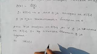 Famous Problem on Analytic function on Complex plane....NET/GATE/NBHM Net Worth