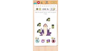 "Help the ghost hunter with his ghost traps" Brain Test Level 176 Quick Guide