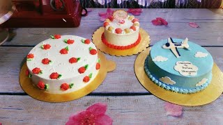 কেক ডেকোরেশন ডিটেইলস | 3 cake decorating tutorial for everyone | Easy cake decoration | #cake