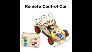 DIY Handmade Wooden Remote Control Car Kit Experiment Science Education STEM Assembly Toy For Kids
