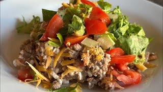 This Cottage Cheese Taco Salad is Packed with Protein (Low Carb & So Creamy)