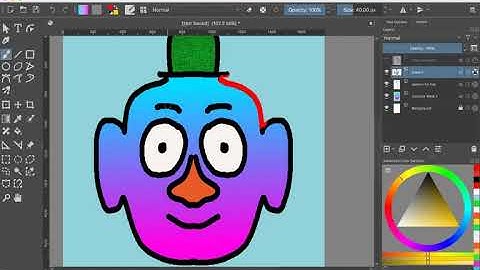 Krita 19   Face painting  - changing line colour