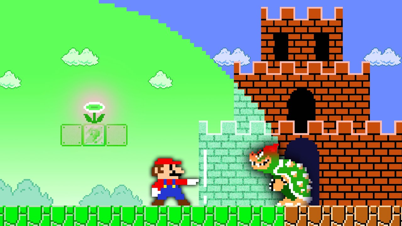 Super Mario Bros., But Mario Can't Touch the Color GREEN| POWER-UP MARIO