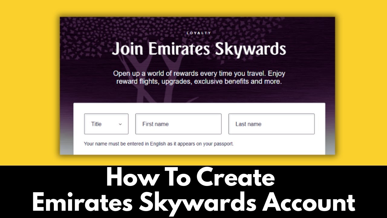 How To Create Emirates Skywards Account (2025) STEP BY STEP - YouTube