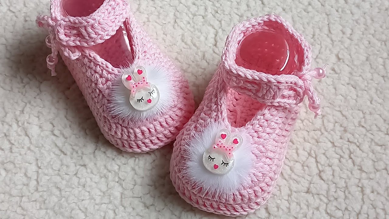 Sapatinho de crochê para bebê || Tema Páscoa 🐰