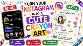 Turn Your Instagram Into Cute Crayon Art 🎨 New Instagram Trending Photo Editing Tutorial